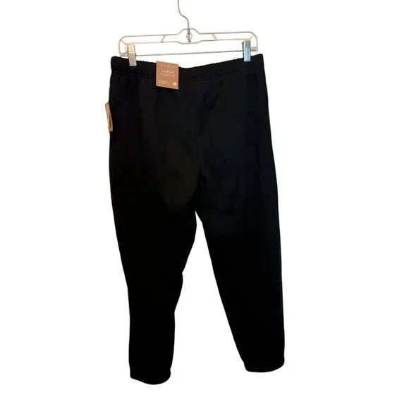 Ultra Flirt Boyfriend Jogger Super Fleece Sweatpants W/Pockets Women's Sz.L Blac - Picture 2 of 5